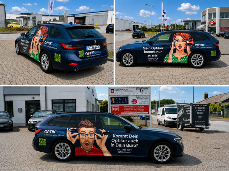 Fahrzeugbeschriftung für Mobile Optikerin